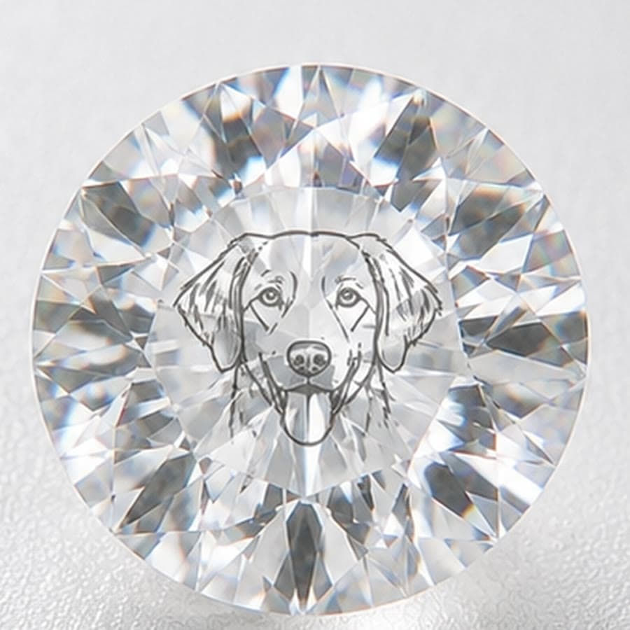 Gravierter Diamant unter der Lupe — Portrait
